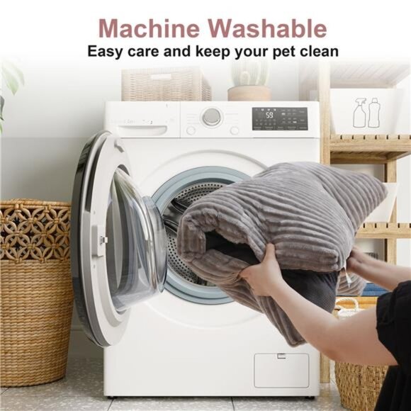 Large Dog Bed 33x24 inch Plush Soft Dog Cage Bed Washable Dog Mat with Non-Slip - Picture 4 of 7